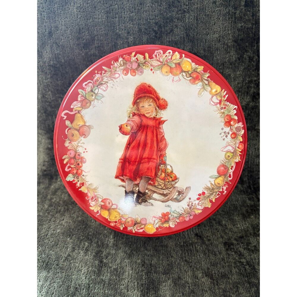 Decorative Tin Apple Themed Pictura Designs 1989 Collectible Vintage